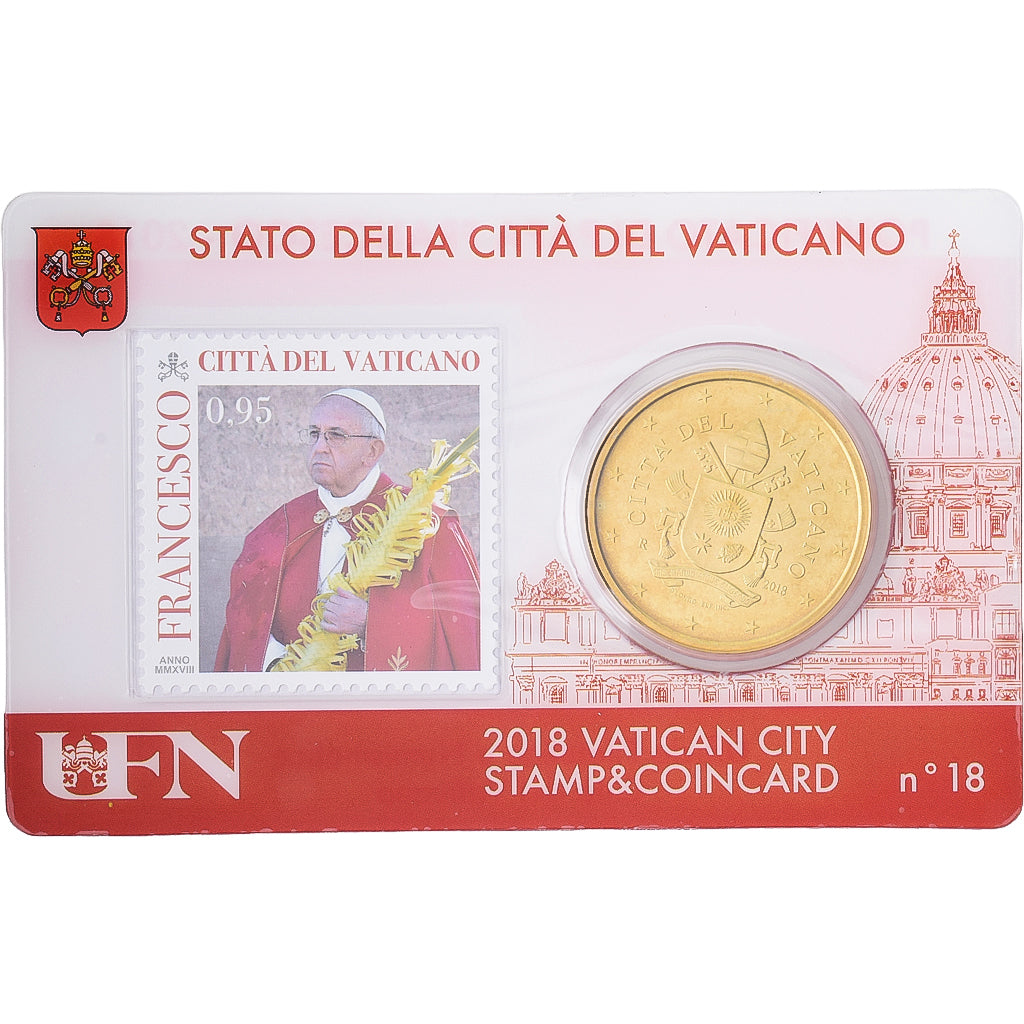 Vatican, Pope Francis I, 50 Euro Cent, 2018, Rome, Nordic gold, MS(65-70)