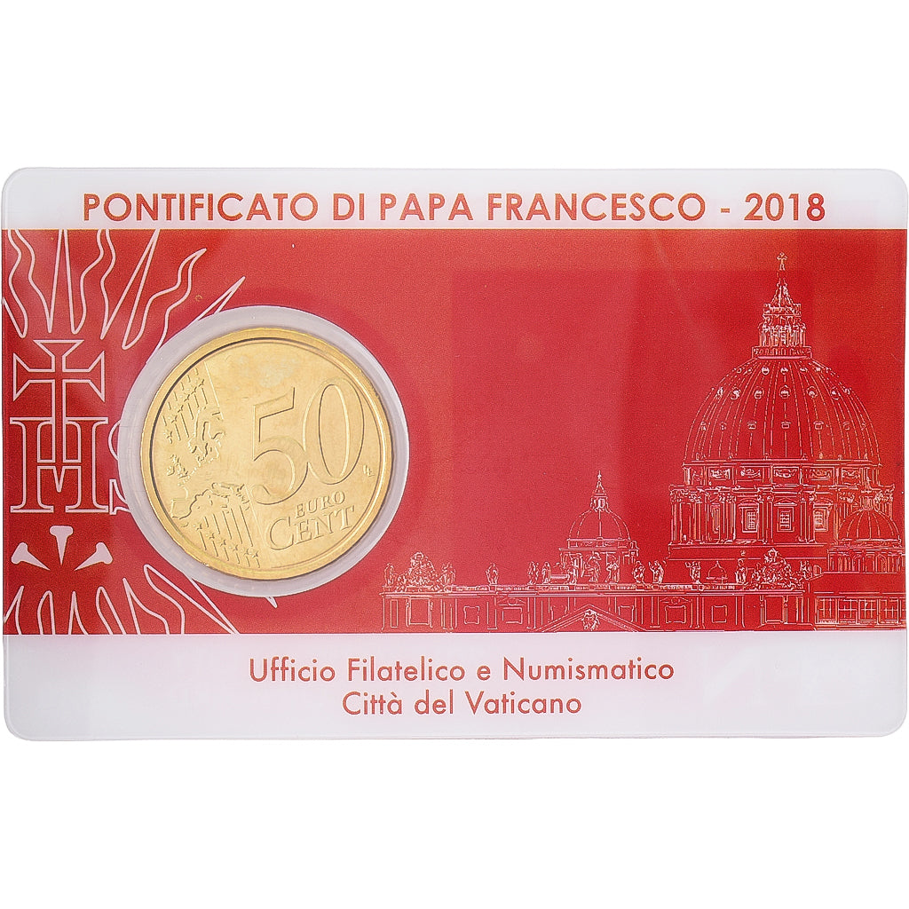Vatican, Pope Francis I, 50 Euro Cent, 2018, Rome, Nordic gold, MS(65-70)