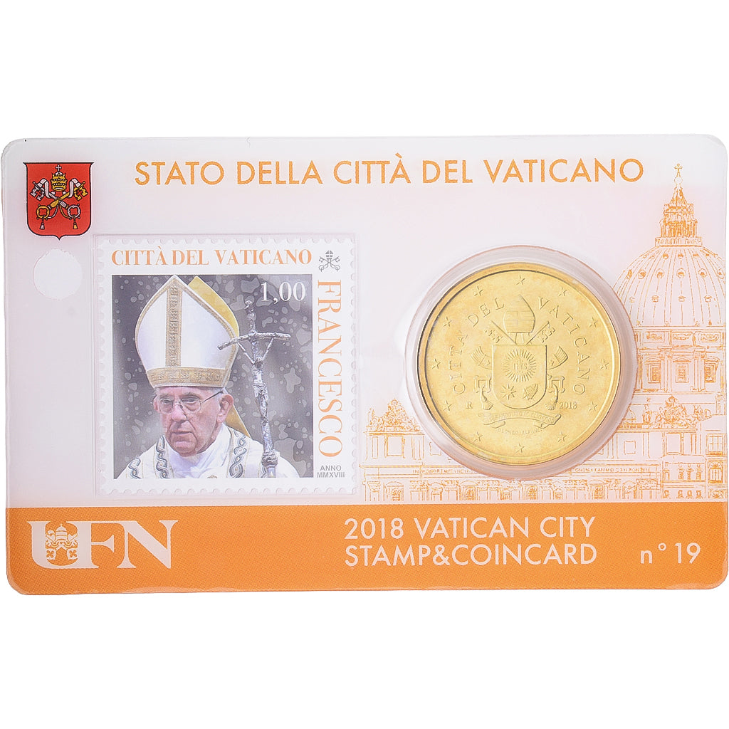 Vatican, Pope Francis I, 50 Euro Cent, 2018, Rome, Nordic gold, MS(65-70)