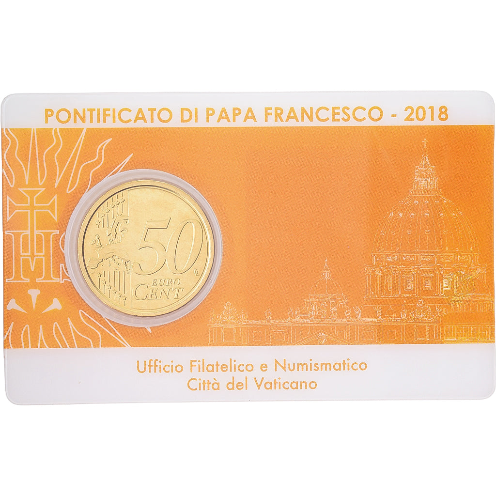 Vatican, Pope Francis I, 50 Euro Cent, 2018, Rome, Nordic gold, MS(65-70)