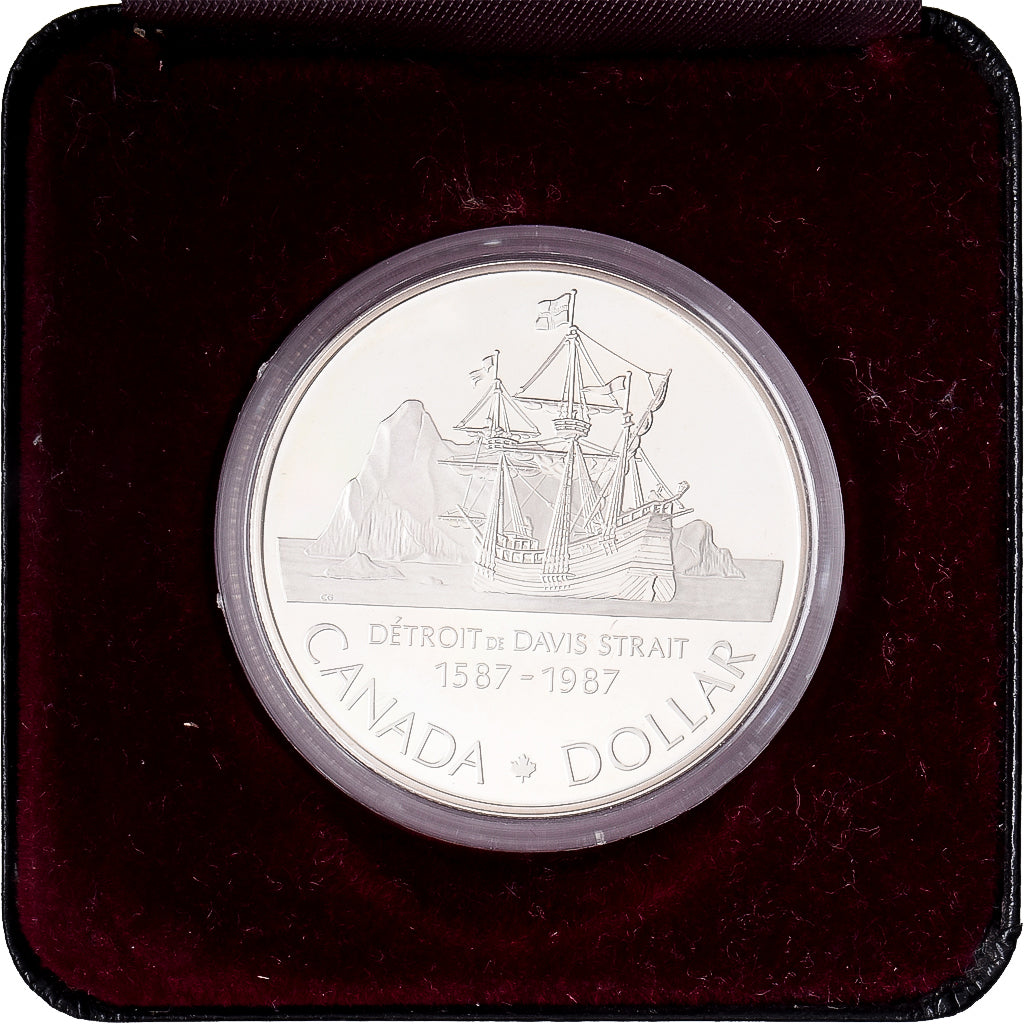 Canada, Elizabeth II, 1 Dollar, Détroit de Davis, 1987, Royal Canadian Mint