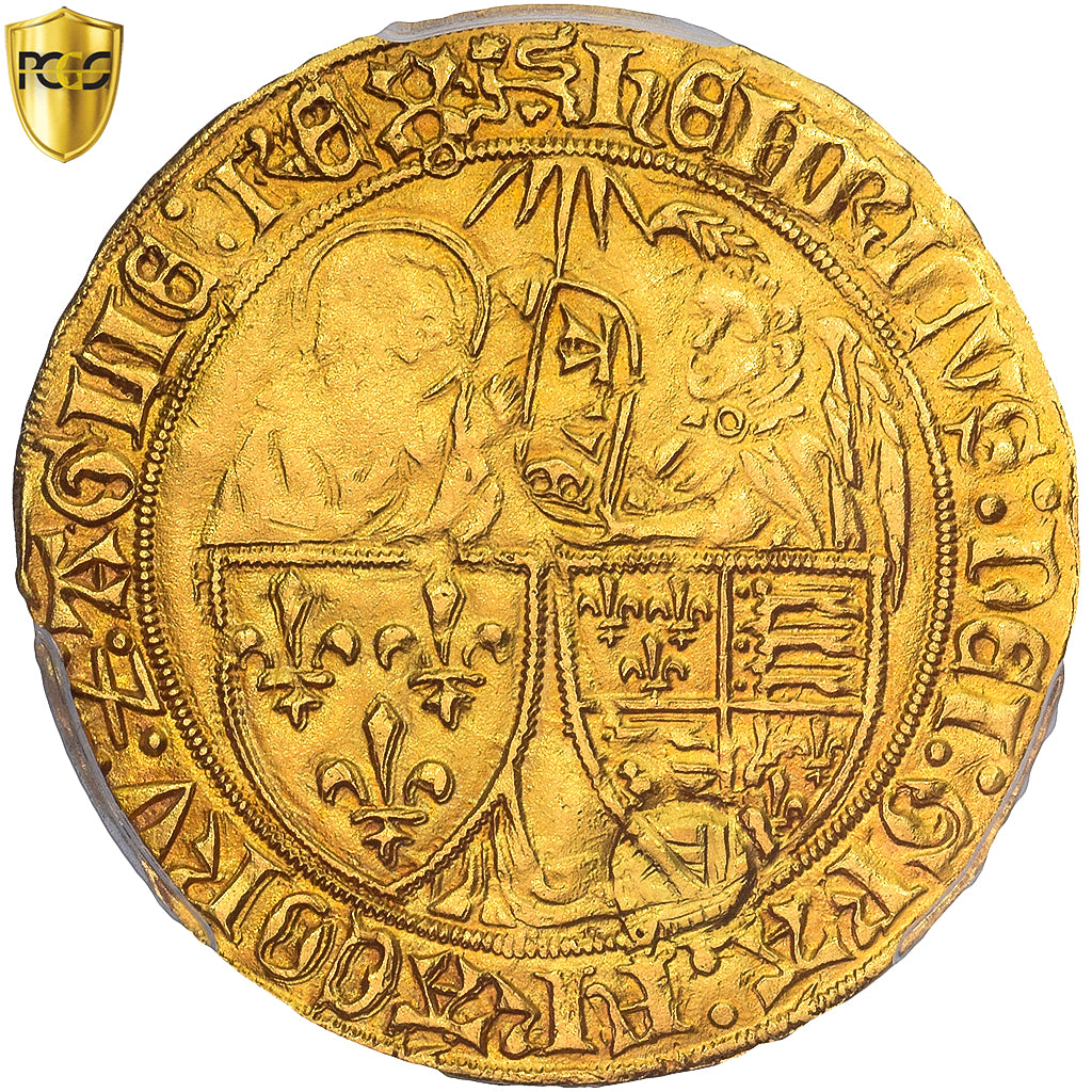 France, Henri VI de Lancastre, Salut d'or, 1423, Rouen, Or, TTB, Duplessy:443A