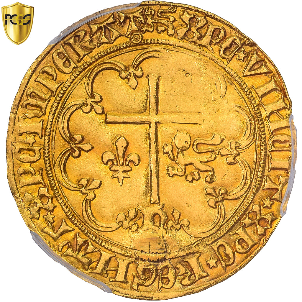 France, Henri VI de Lancastre, Salut d'or, 1423, Rouen, Or, TTB, Duplessy:443A
