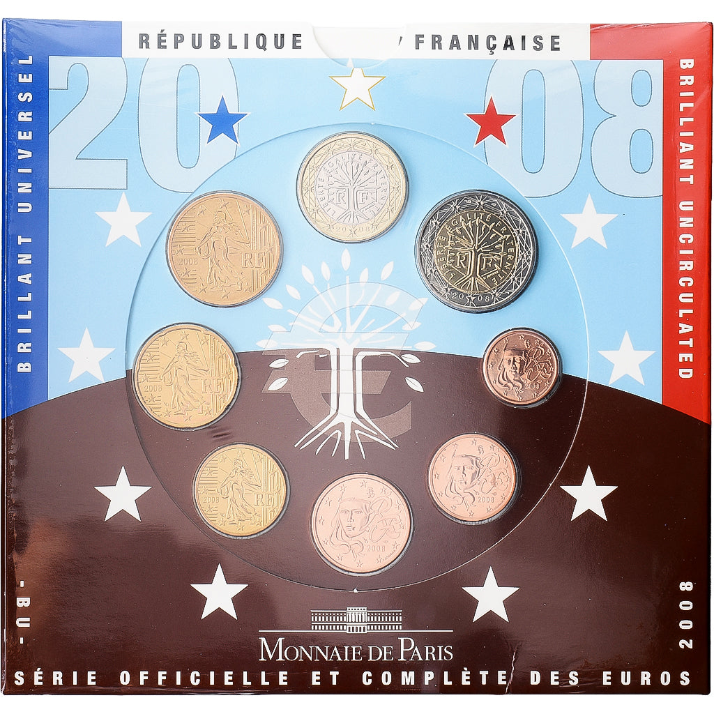 France, Set 1 ct. - 2 Euro, Série BU, 2008, MDP, FDC