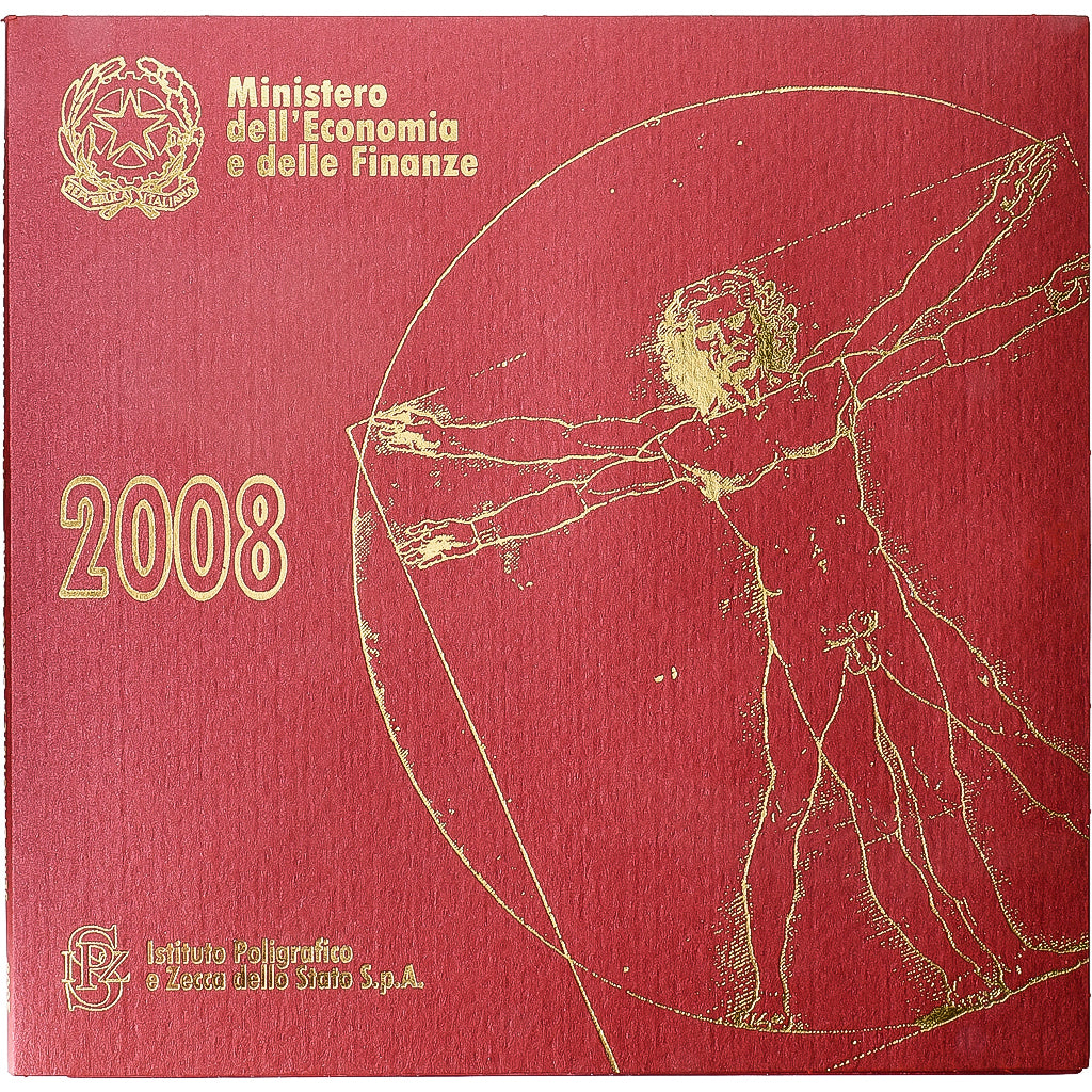 Italie, Coffret 1 ct. - 2 Euro, Série BU, 2008, Rome, FDC