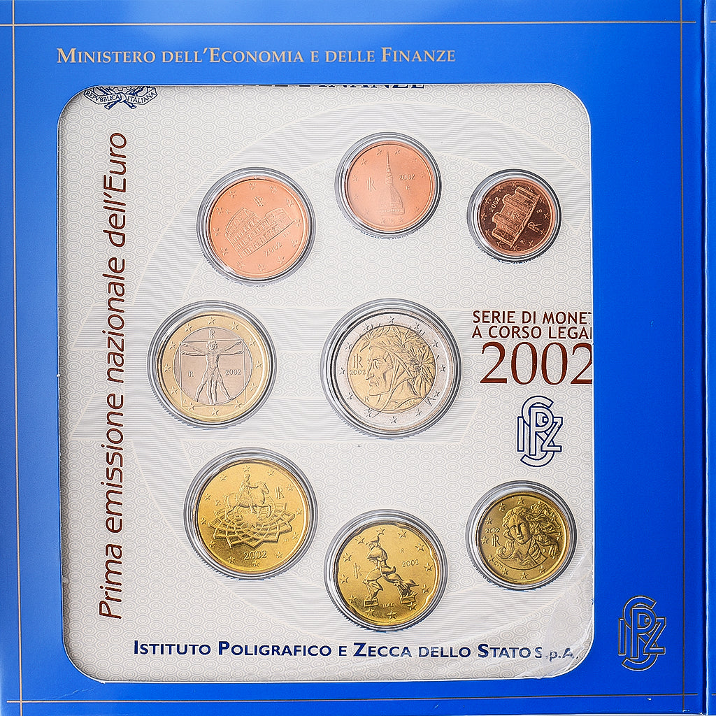 Italy, Set 1 ct. - 2 Euro, Série BU, 2002, Rome, MS(65-70)