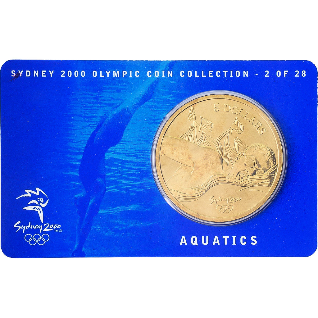 Australia, Elizabeth II, 5 Dollars, XXVII Olympics, Sydney - Aquatics 2/28