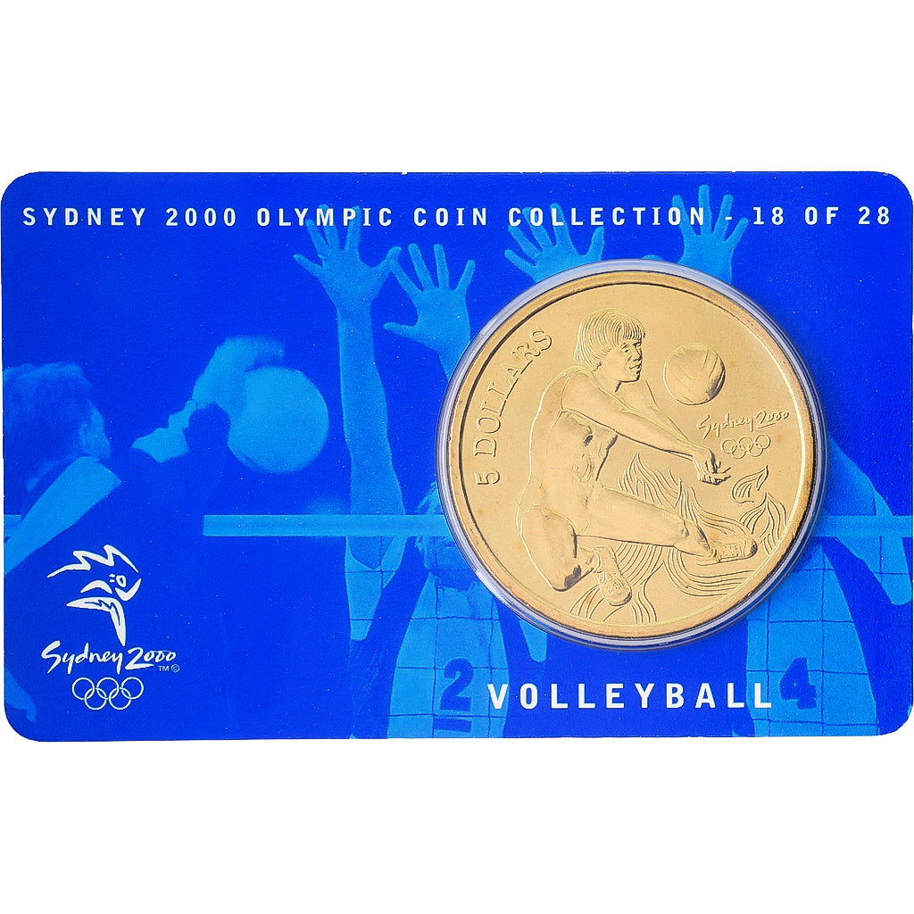 Australia, Elizabeth II, 5 Dollars, XXVII Olympics, Sydney - Volleyball, 2000