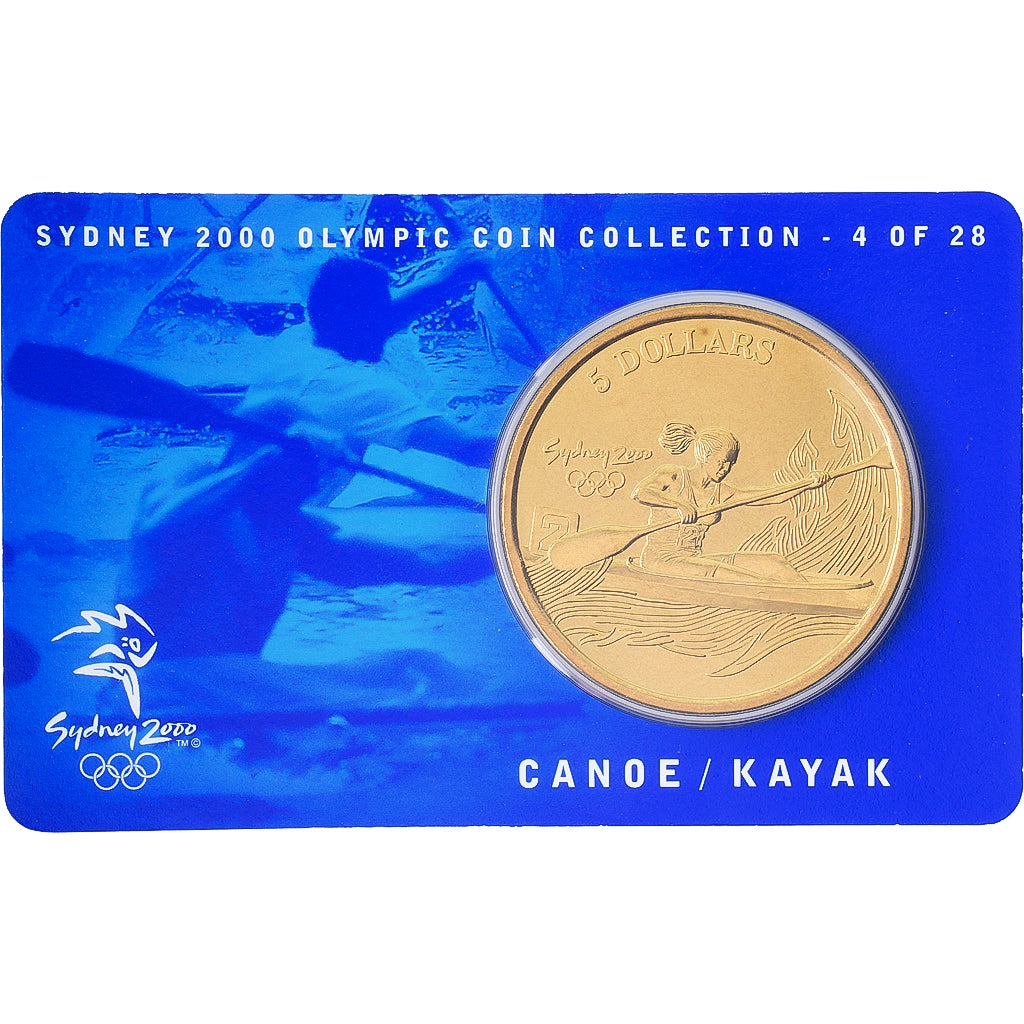 Australia, Elizabeth II, 5 Dollars, XXVII Olympics, Sydney - Canoe/Kayak 4/28