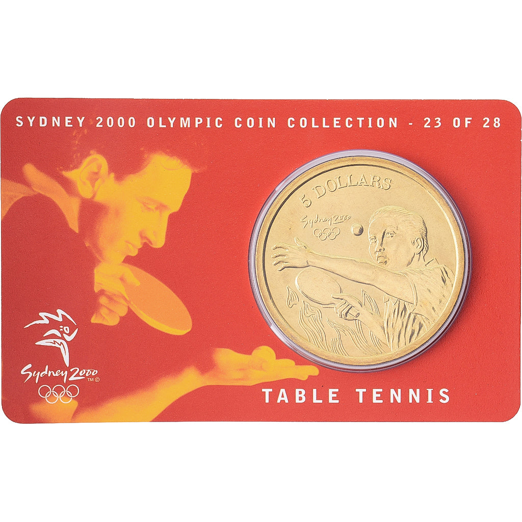 Australia, Elizabeth II, 5 Dollars, XXVII Olympics, Sydney - Table Tennis 23/28