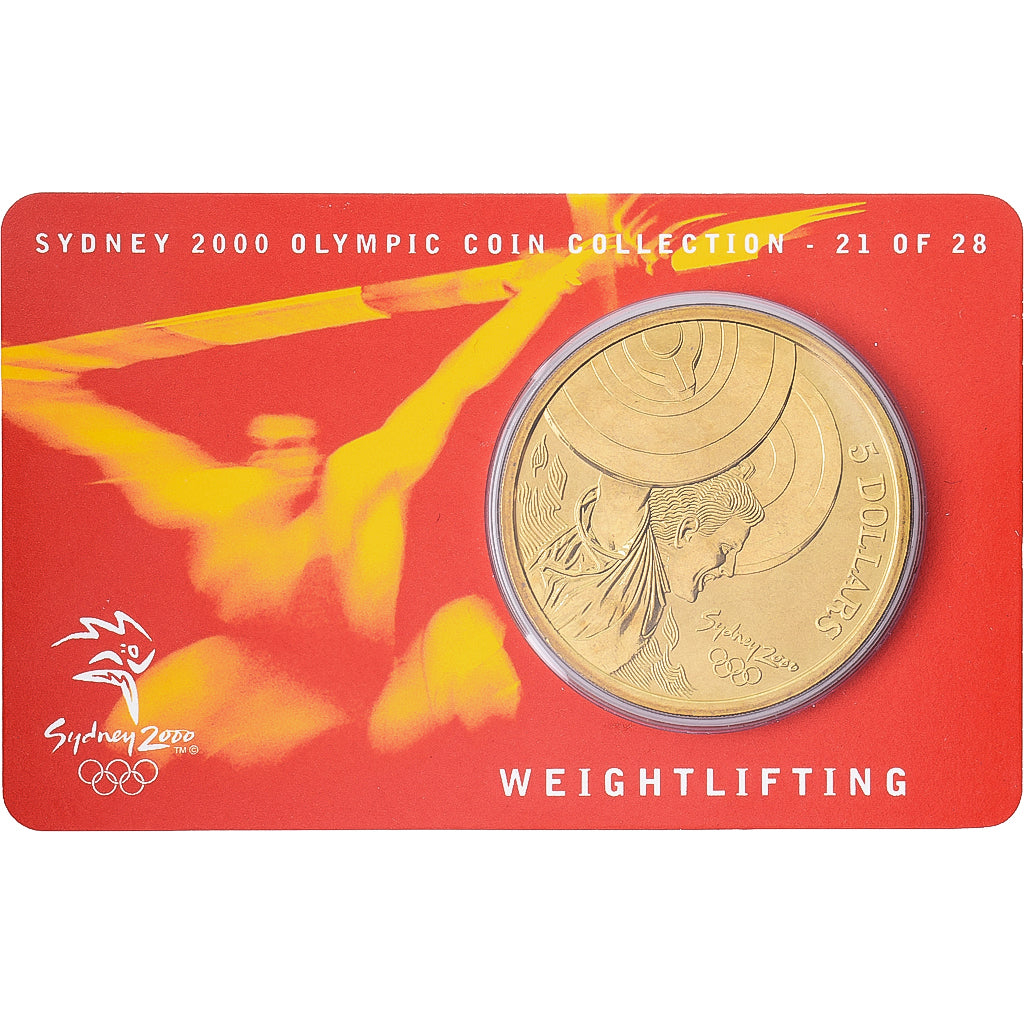 Australia, Elizabeth II, 5 Dollars, XXVII Olympics, Sydney - Weightlifting