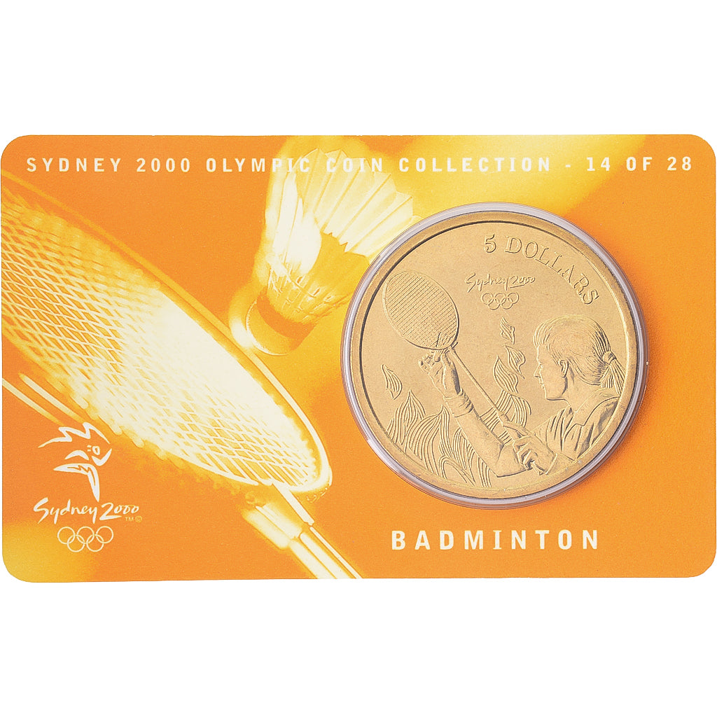 Australia, Elizabeth II, 5 Dollars, XXVII Olympics, Sydney - Badminton 14/28