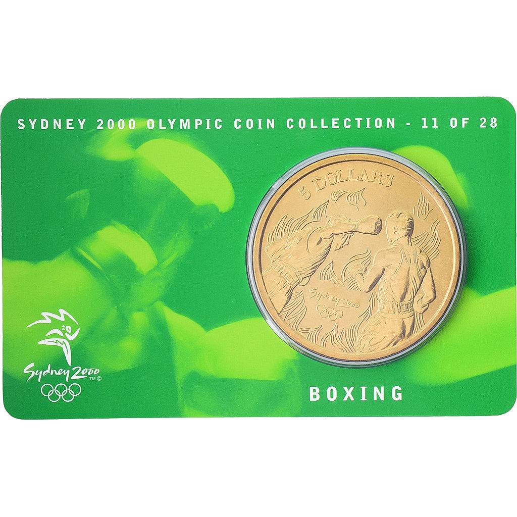 Australia, Elizabeth II, 5 Dollars, XXVII Olympics, Sydney - Boxing 11/28, 2000