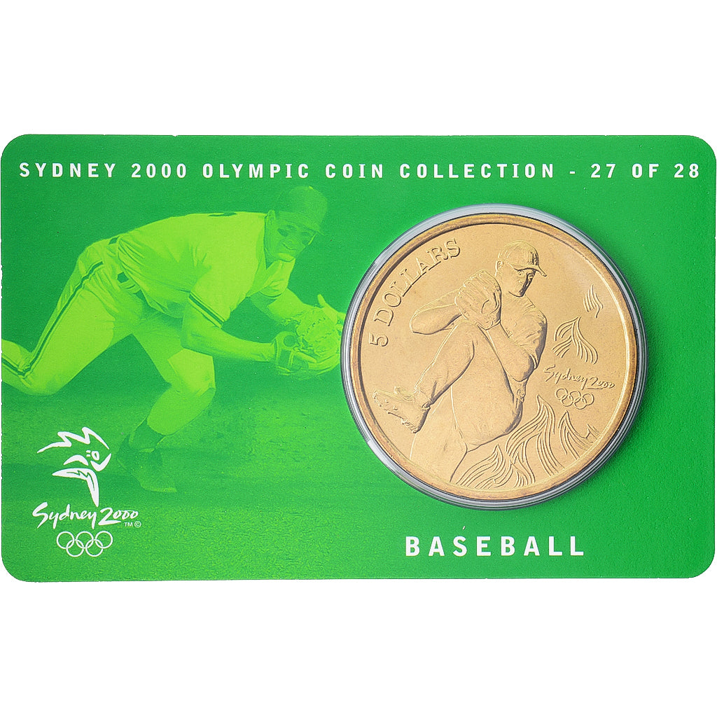 Australia, Elizabeth II, 5 Dollars, XXVII Olympics, Sydney - Baseball 27/28
