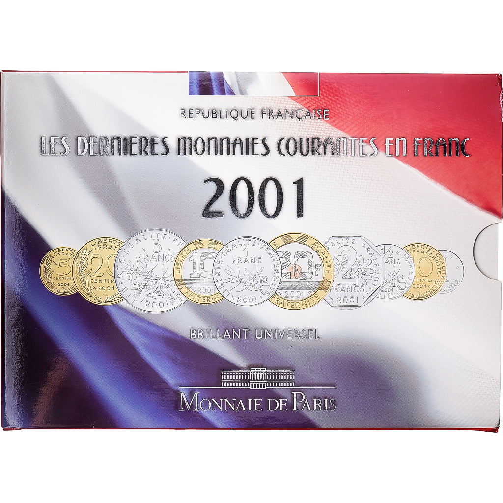 França, Coffret 1 c. à 20 frs., Les dernières monnaies courantes en Franc
