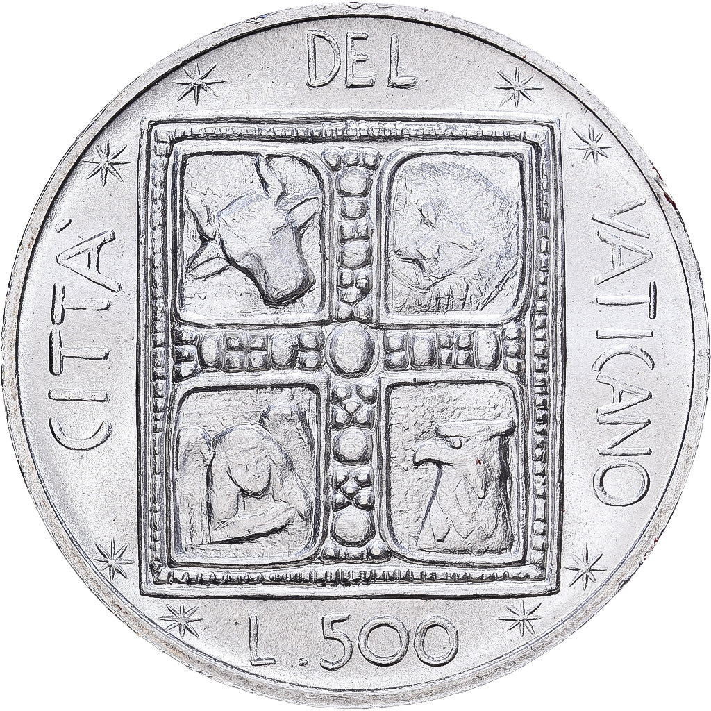 CIUDAD DEL VATICANO, Paul VI, 500 Lire, 1977, Rome, Plata, SC, KM:132