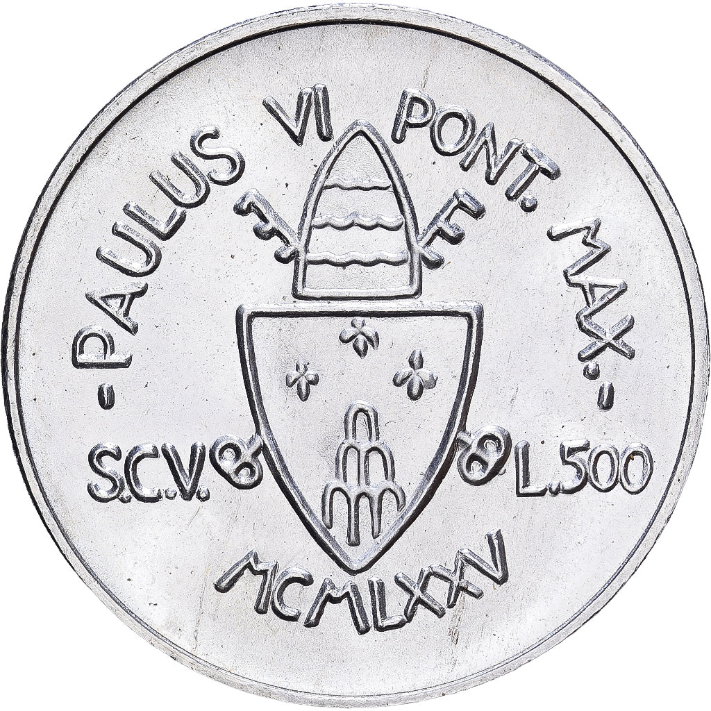 Vatikanstadt, Paul VI, 500 Lire, 1975, Rome, Silber, UNZ, KM:131