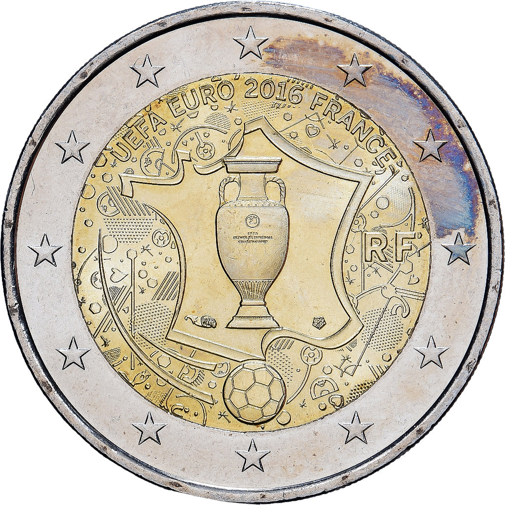 Frankrijk, 2 Euro, UEFA Euro 2016, 2016, MDP, Bi-Metallic, UNC-