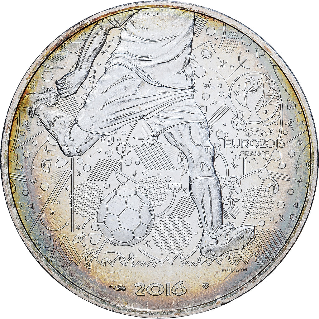 France, 10 Euro, UEFA Euro 2016, 2016, MDP, Billon, MS(63), Gadoury:C922