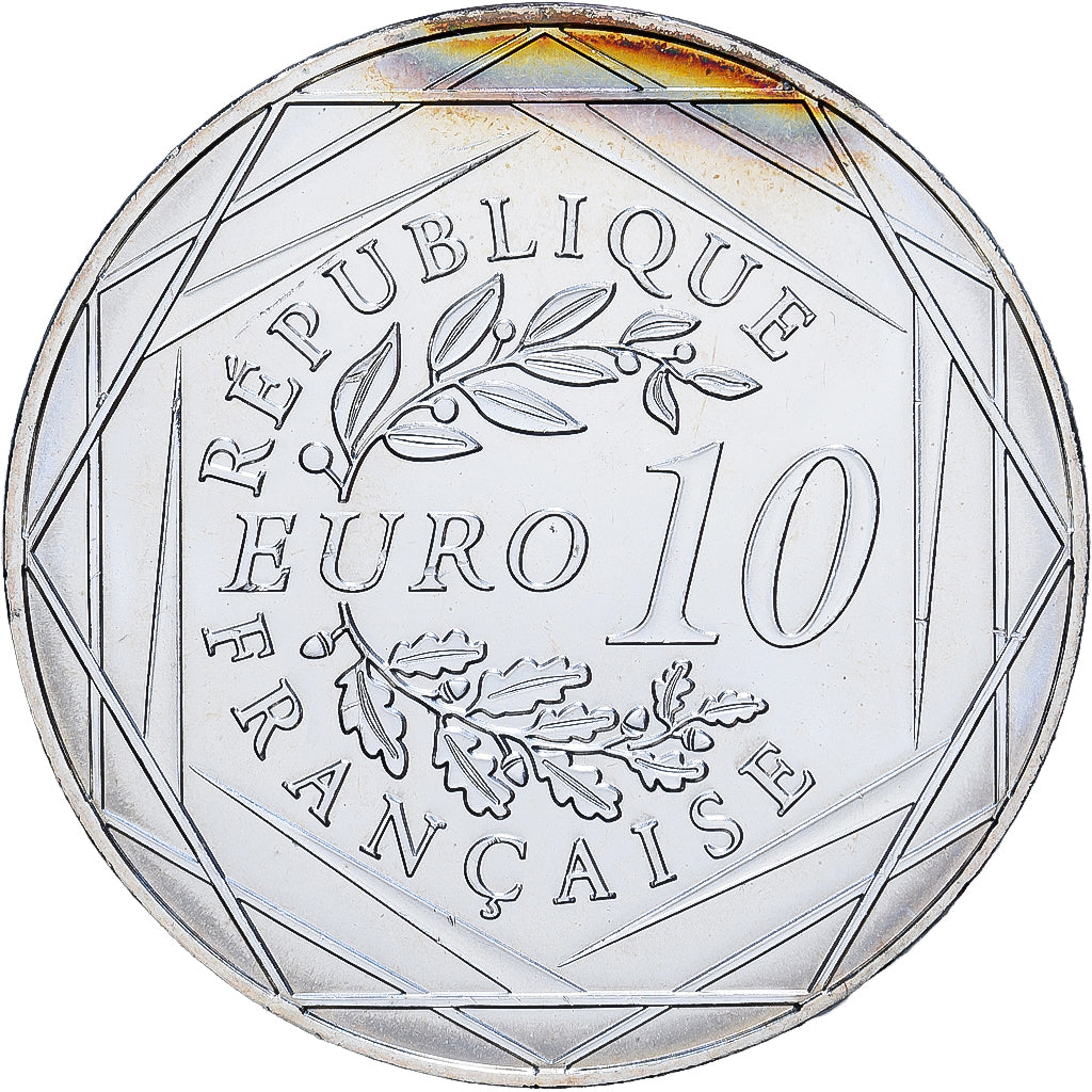 France, 10 Euro, UEFA Euro 2016, 2016, MDP, Billon, MS(63), Gadoury:C922