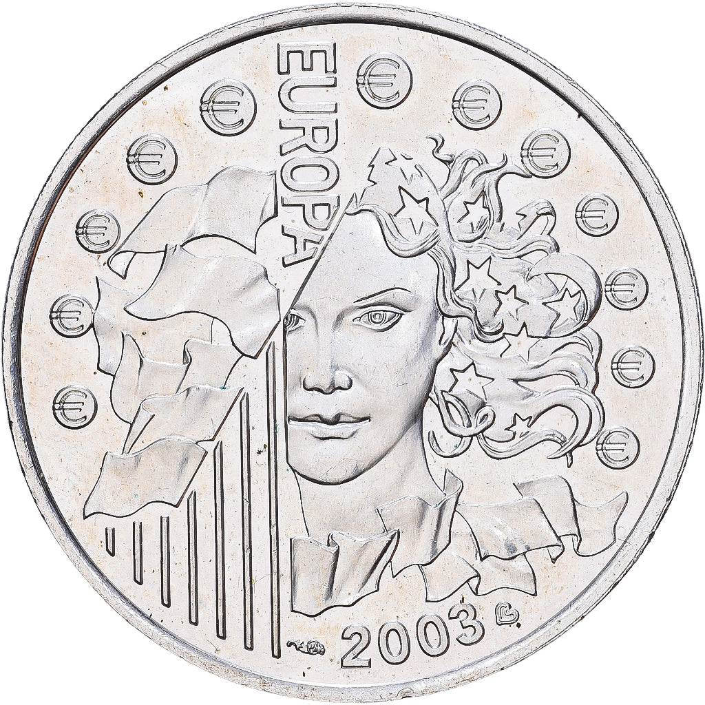 France, 1/4 Euro, Introduction of the Euro, 2003, MDP, Silver, MS(63)