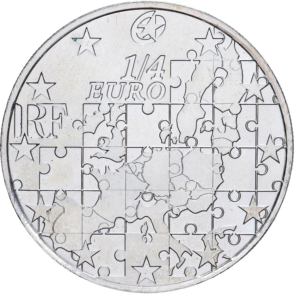 France, 1/4 Euro, Élargissement de l'UE, 2004, MDP, Argent, SPL, KM:1390