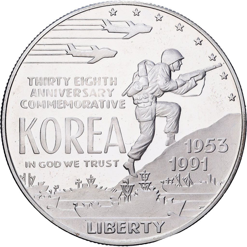 Stati Uniti, 1 Dollar, Guerre de Corée, 1991, Philadelphia, FS, Argento, SPL