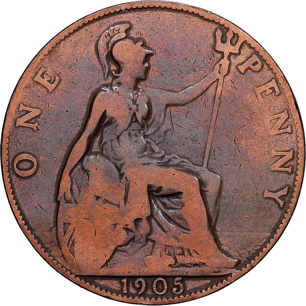 Grande-Bretagne, Edward VII, 1 Penny, 1905, British Royal Mint, Bronze, TB