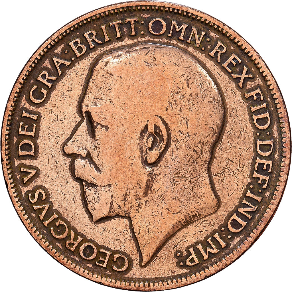 Wielka Brytania, George V, 1 Penny, 1921, British Royal Mint, Brązowy