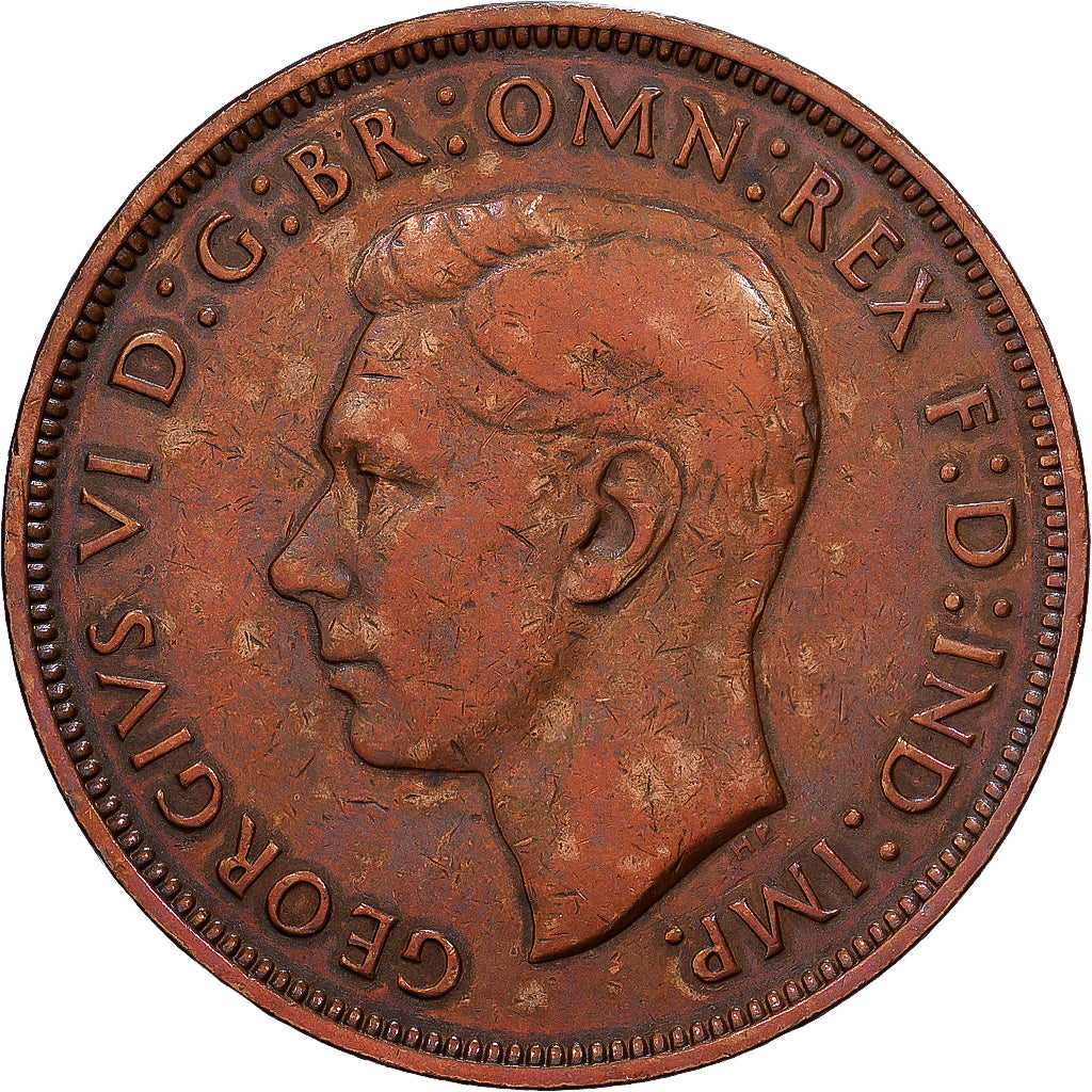Wielka Brytania, George VI, 1 Penny, 1948, British Royal Mint, Brązowy