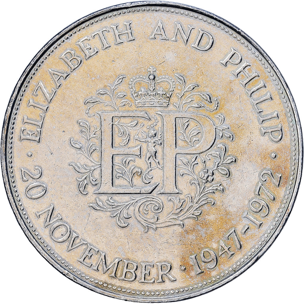 Wielka Brytania, Elizabeth II, 25 New Pence, Silver Wedding, 1972, British Royal