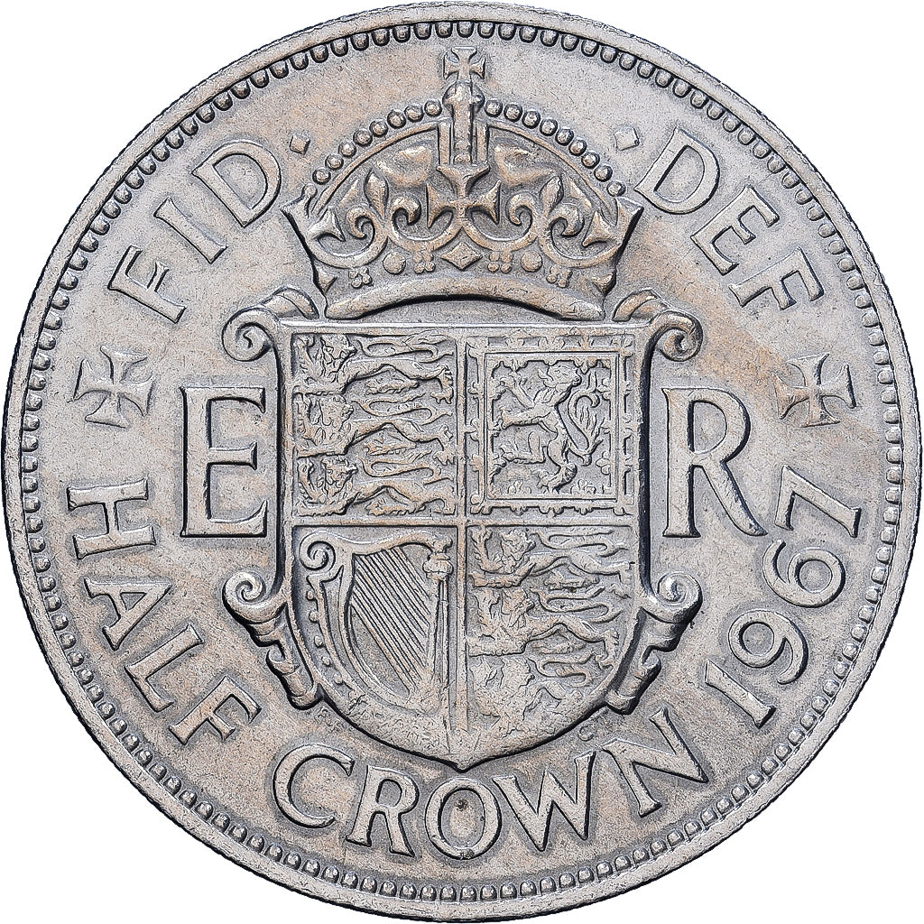 Wielka Brytania, Elizabeth II, 1/2 Crown, 1967, British Royal Mint, Cupronickel