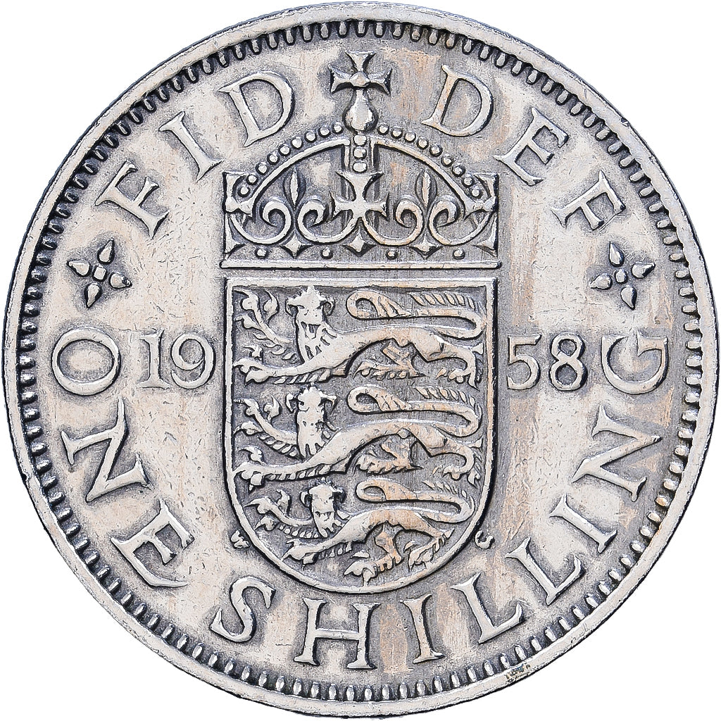 Gran Bretagna, Elizabeth II, 1 Shilling, 1958, British Royal Mint, Cupronickel