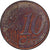 França, 10 Euro Cent, planchet error struck on 2 cent, 2011, MDP, Aço Cromado