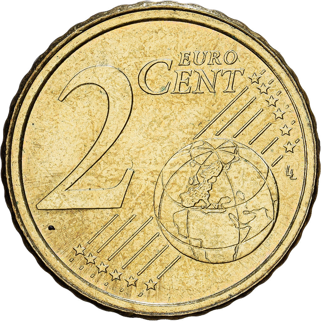 France, 2 Euro Cent, fautée, frappée sur un flan de 10 centimes, 2009, MDP