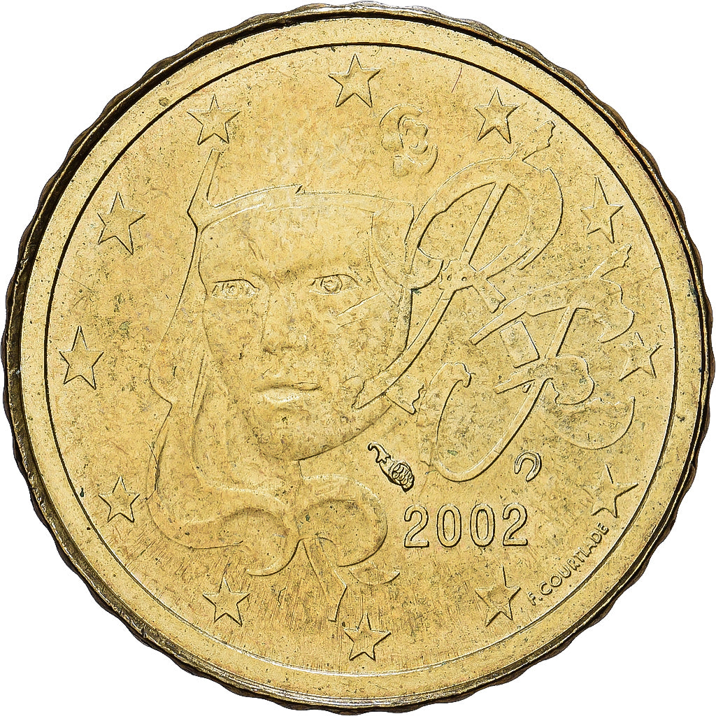 France, 10 Euro Cent, fautée sur un flan de 10 centimes, 2002, MDP, Cupronickel