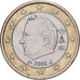Belgia, Albert II, 1 Euro, Fautée, 2008, Royal Belgium Mint, Bimetaliczny
