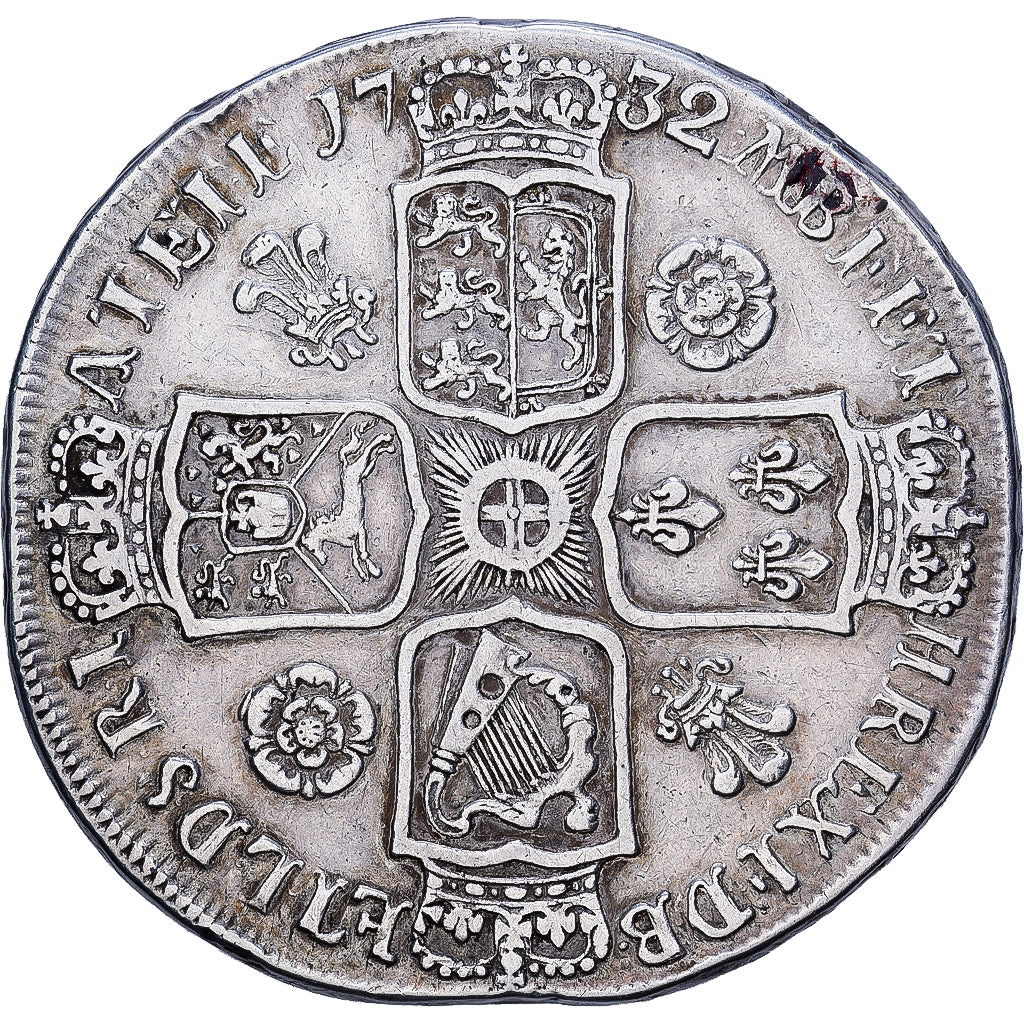 Grande-Bretagne, George II, 1 Couronne, 1732, Londres, Argent, TB, KM:575