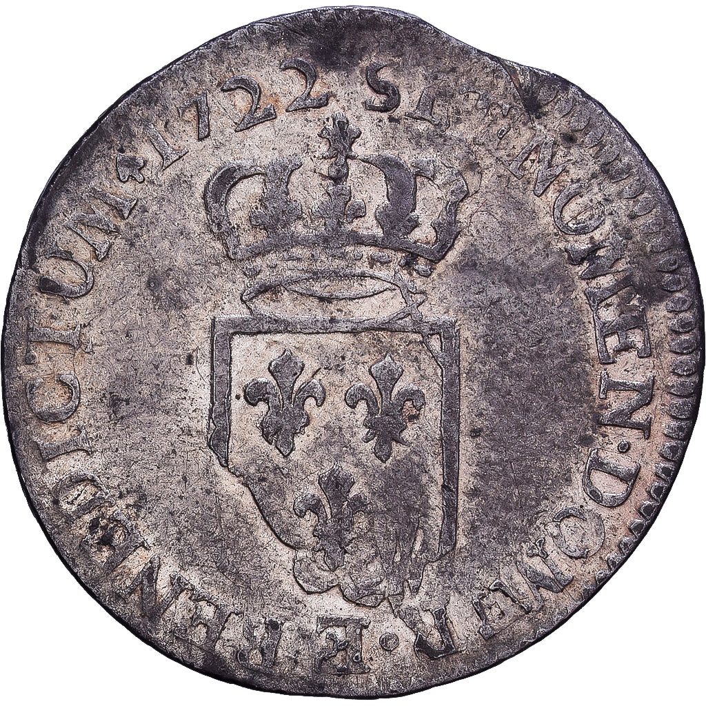 Francja, Louis XV, 1/6 Écu de France, 1722, Rouen, réformé, Srebro, F(12-15)