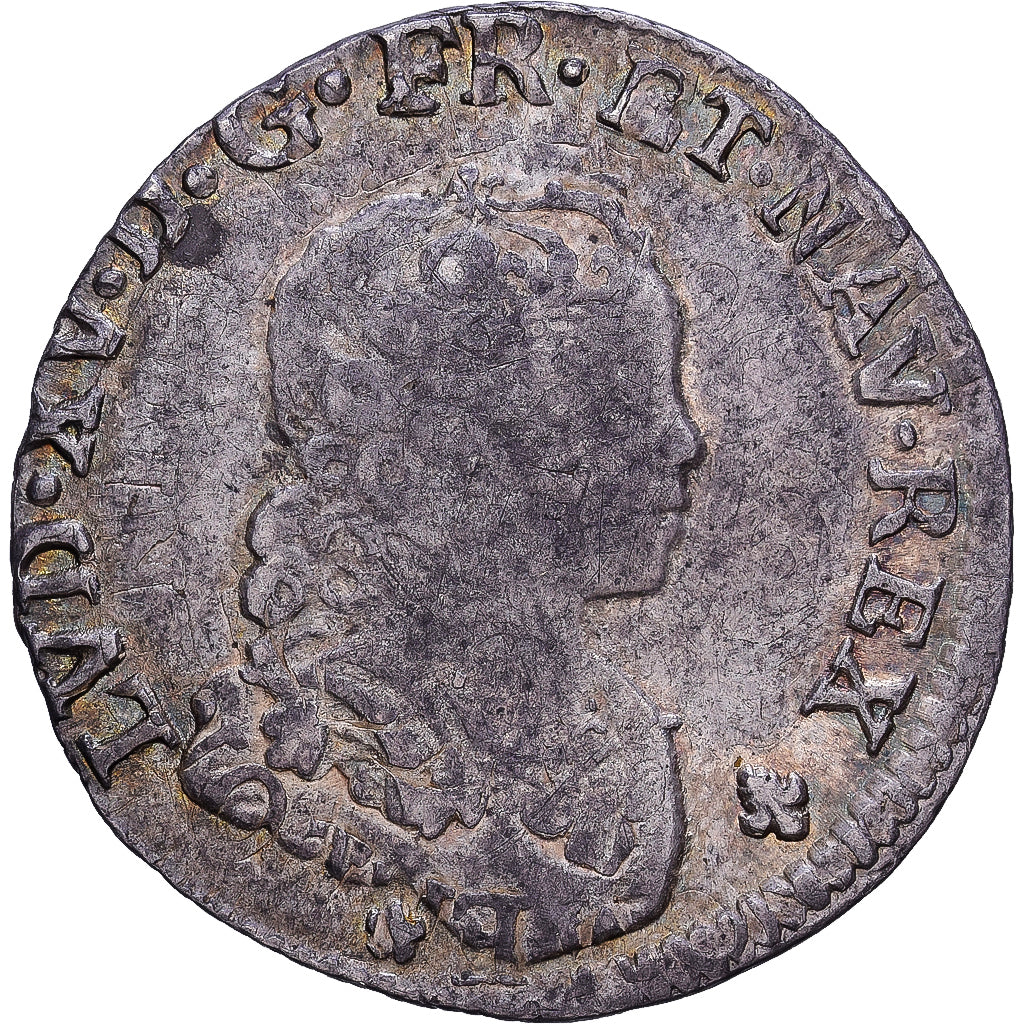 France, Louis XV, 1/10 Écu vertugadin, 1716, Bordeaux, réformé, Argent, TB