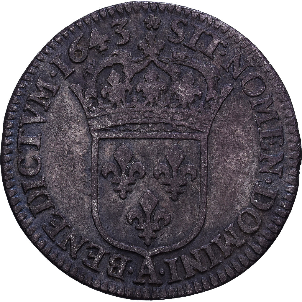 France, Louis XIII, 1/12 Écu, 2e poinçon de Warin, buste drapé et cuirassé