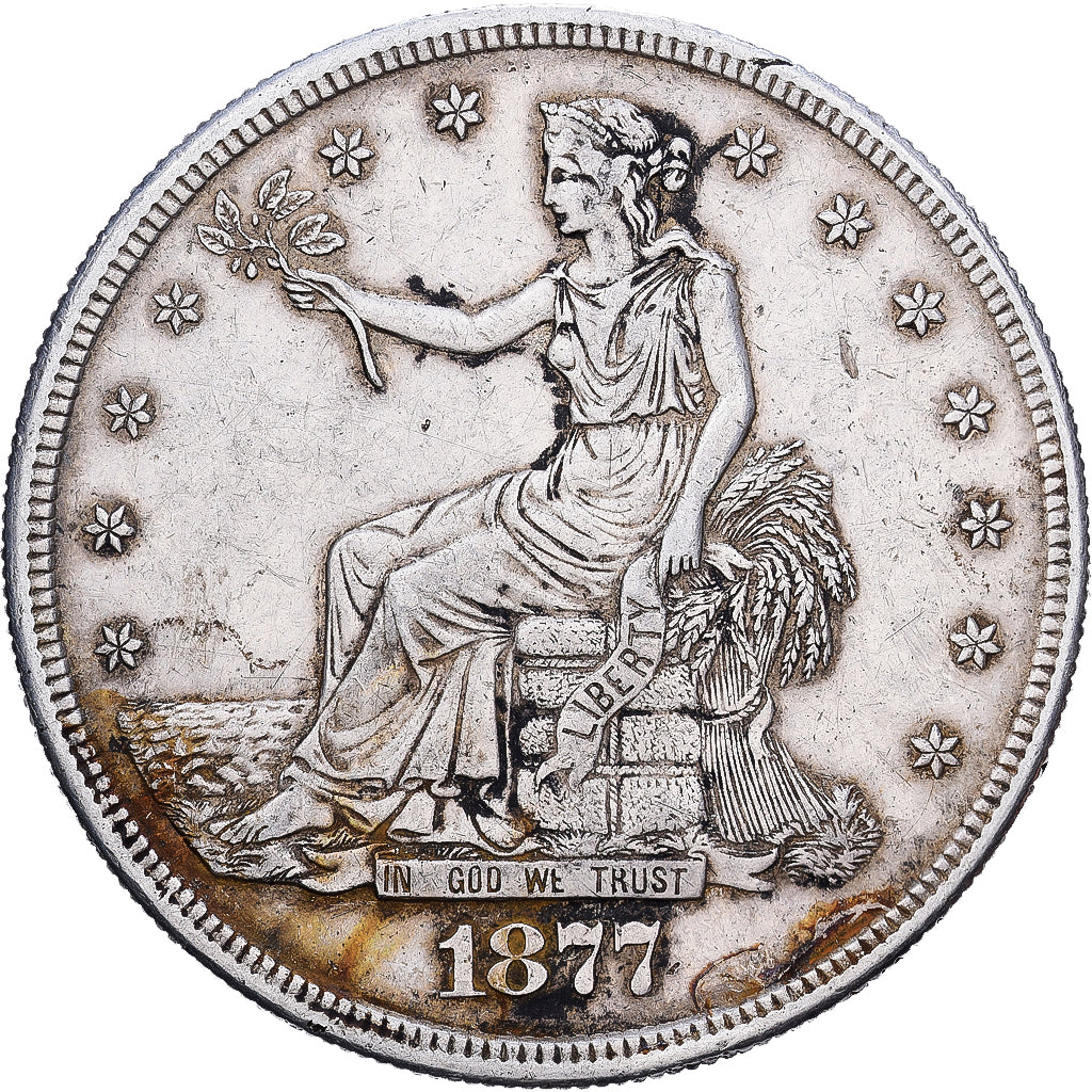 Vereinigte Staaten, Trade Dollar, 1877, San Francisco, Silber, SS, KM:108