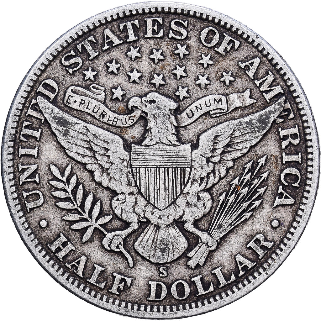 Estados Unidos, Barber Half Dollar, 1915, San Francisco, Plata, MBC, KM:116