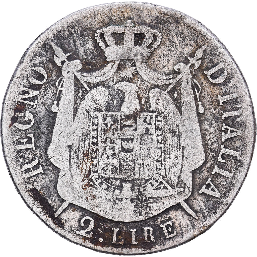 Royaume d'Italie, Napoléon Ier, 2 Lira, 1808, Milan, Argent, TB, Gadoury:IT24