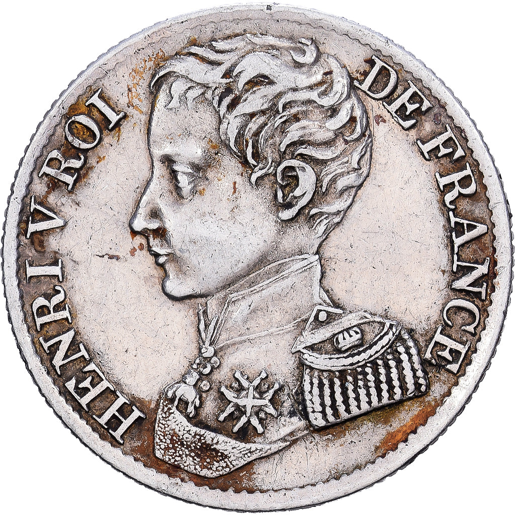 France, Henri V, 1 Franc, 1831, Paris, Silver, EF(40-45), Gadoury:451