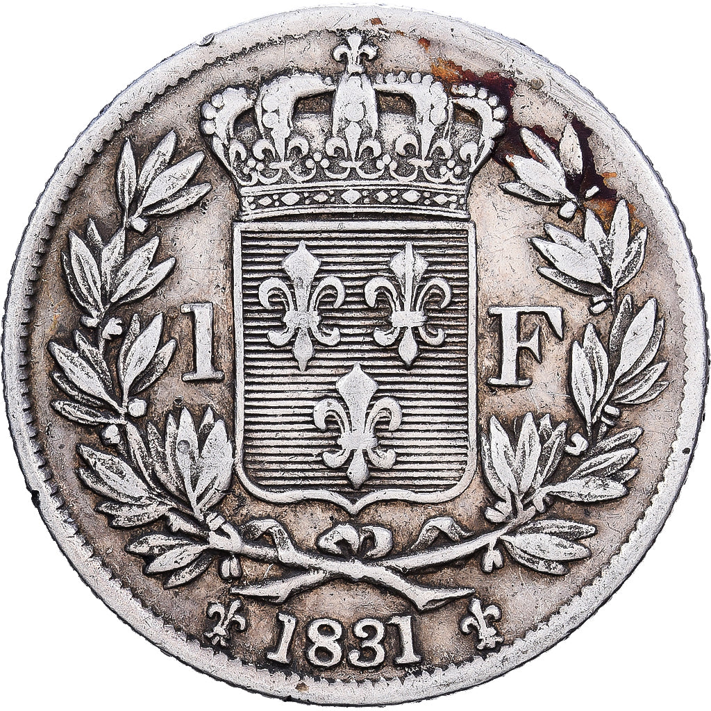 France, Henri V, 1 Franc, 1831, Paris, Silver, EF(40-45), Gadoury:451