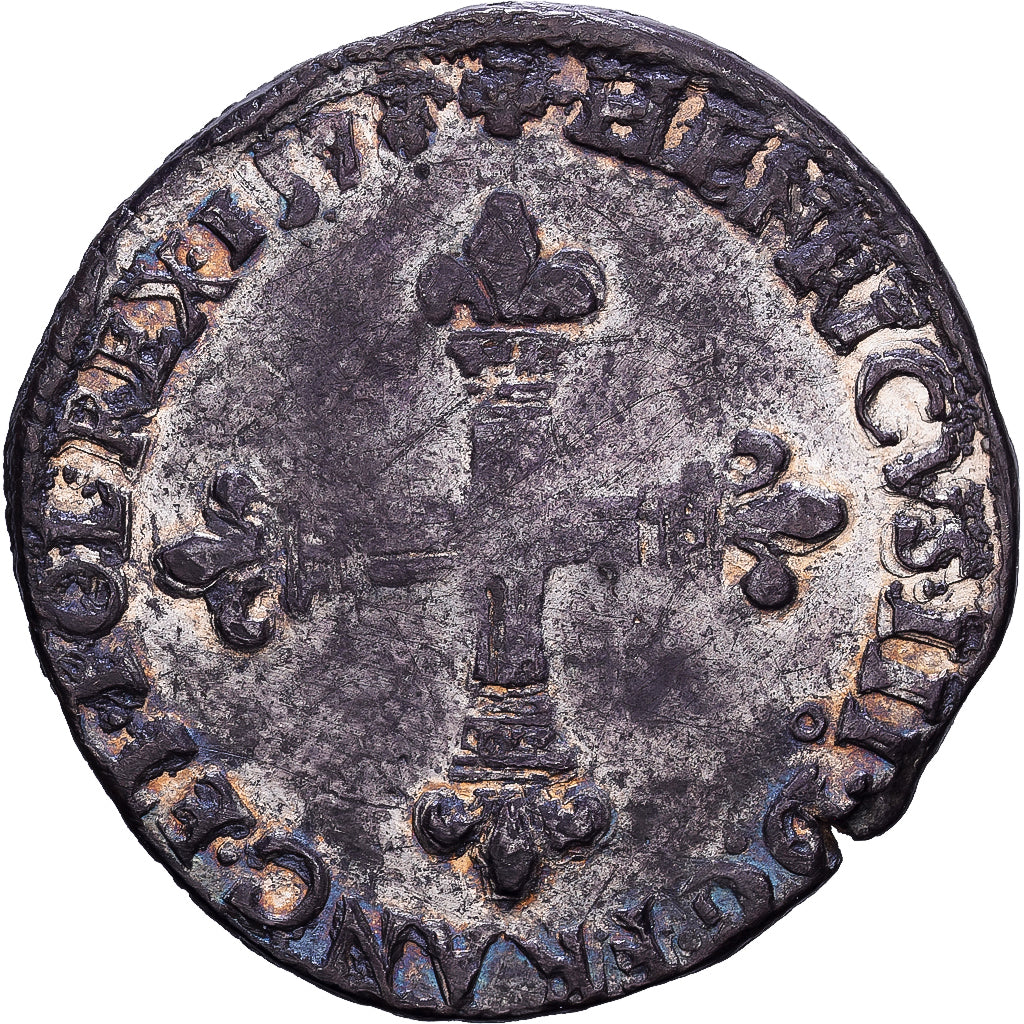 France, Henri III, Quart Ecu, 1577, Rennes, Silver, EF(40-45), Duplessy:1133