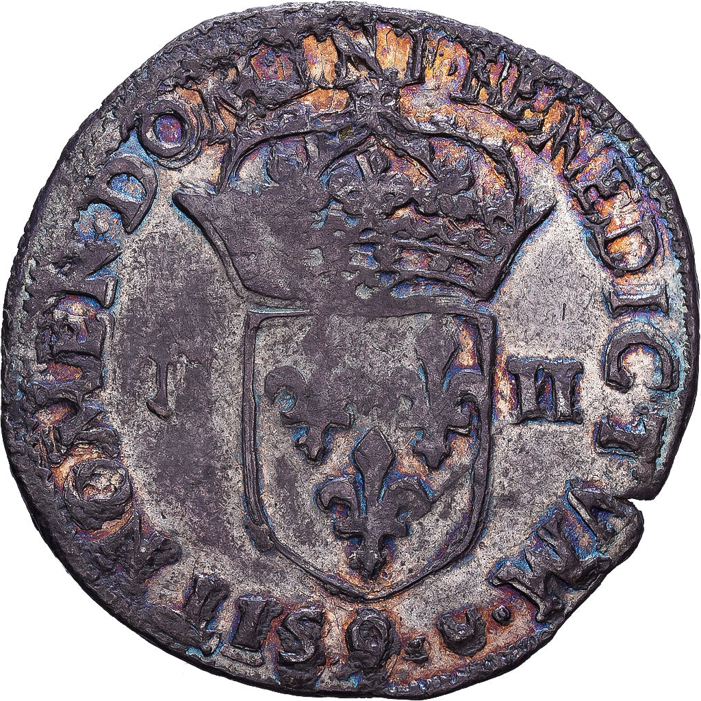 France, Henri III, Quart Ecu, 1577, Rennes, Silver, EF(40-45), Duplessy:1133