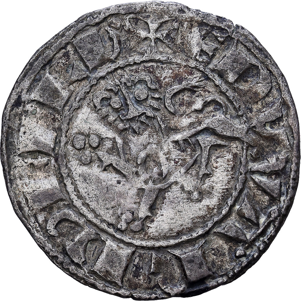 Duchy of Aquitaine, Edward I, Denarius, Denier au lion, c. 1291, Bordeaux