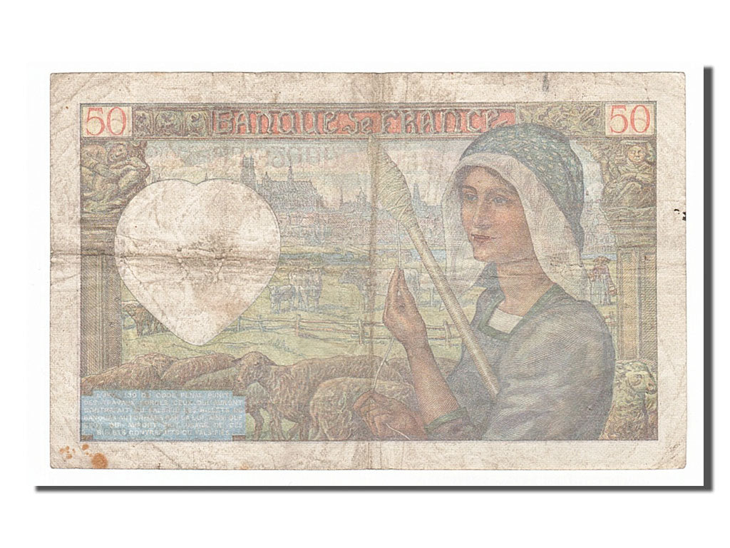 Banknote, France, 50 Francs, 50 F 1940-1942 ''Jacques Coeur'', 1940, 1940-09-05